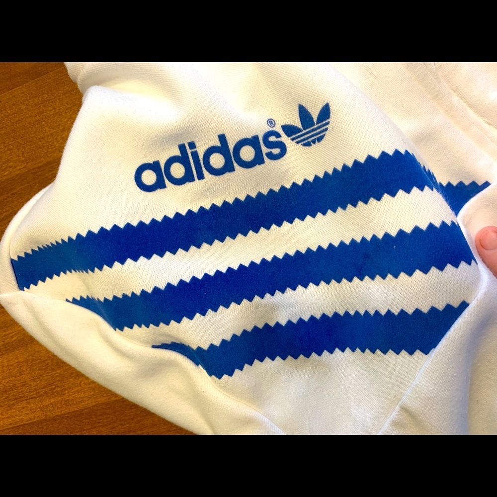 Old school white adidas pacer jacket